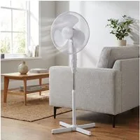 V-TAC Standventilator, Standventilator Metall weiß 3-Stufen Höhenverstellbar H 120 cm