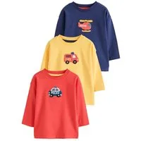 Next Langarmshirt Langarmshirts mit Applikation, 3er-Pack (3-tlg)