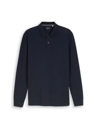 Tom Tailor - Langarm Piqué Poloshirt sky captain blue - Gr. - XXL