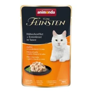 animonda Vom Feinsten Nassfutter Katze, Adult 18x50g mit Hühnchenfilet und Entenbrust, in Sauce