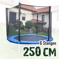 Trampolin-King Trampolinnetz für 250cm Trampoline (6 Stangen, 165cm hoch) (MS-12566)