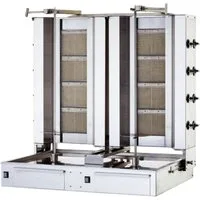 Gastronics Dönergrill Dönergrill / Gyrosgrill 4+4 Brenner Doppelmaschine Motor unten