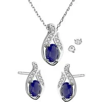 Limana Ohrring und Ketten Set alltagstaugliches Damen Schmuck-Set 925 Silber - Ohrringe mit Kette (inkl. Schmuckdose und Tasche), Geschenk Frau, Geburtstag, Weihnachten