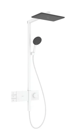 Hansgrohe Showerpipe Raindance Alive Q 210/340 2jet EcoSmart Thermostat mattweiss, 24591700 24591700