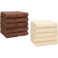 Betz Seiftuch 10 Stück Seiftücher Premium 30x30 cm Farbe nussbraun/ beige, (Set, 10-St)