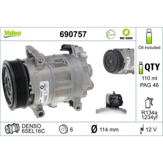 Valeo Klimakompressor Citroen C4 Ds4 Ds5 Peugeot 3008 308 5008