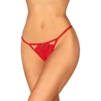 Obsessive String Ingridia ouvert String mit offenem Schritt - rot (1-St) transparent