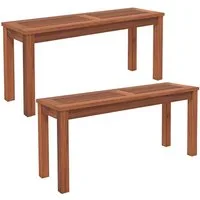KOMFOTTEU Gartenbank Hockerbank (2-St), 100 cm Sitzbank, 150 kg belastbar