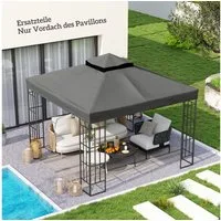 Outsunny Pavillon-Ersatzdach 3 x 3 m, wasserdicht, 370 g/m², 300 x 300 cm (Regenschutz Ersatzbezug, Ersatzdach Schutzhaube), aus Oxford-Stoff, 370 g,m², Dunkelgrau