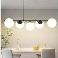 ZMH Pendelleuchte Esstisch Hängeleuchte Glas Hängelampe E27 5-Flammig, ohne Leuchtmittel, Kreative Esstischlampe für Esszimmer Wohnzimmer