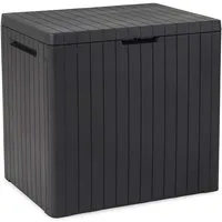Keter Auflagenbox 246941 City Gartenbox 113 L Aufbewahrungsbox in Holzoptik, Balkon- & Gartenbox 57,8 x 44 x 55 cm