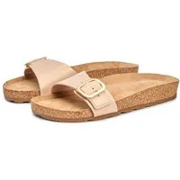 Tommy Hilfiger TH CLASSIC CORK SANDAL PEARL LTH Pantolette Strandschuh, Pool Slides, Flat mit Logoemblem
