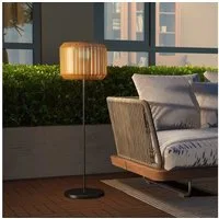 Outsunny LED Solarleuchte Wegleuchte mit Warmweißem Licht, Wasserdichte LED Gartenleuchte, Solarbetrieben, wasserdicht, energiesparend, LED, Weiß, Stahl, Gelb Ø34 x 130 cm