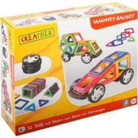 Magnet-Bauset mit Rädern, 32 Teile, Baukasten