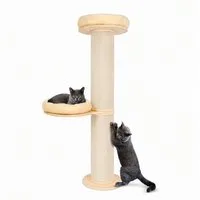 PET VIOLET Kratzbaum wandmontiert 185 cm hoch, XXL Katzenbaum I Premium Sisal Säulen, Kissen abnehmbar & waschbar, Premium Sisal, M Katzenbaum 126 cm hoch