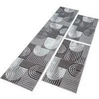 OTTO home Bettumrandung Lyssandra, Höhe 8 mm, (3-tlg), 3D-Effekt, softer Kurzflor, pflegeleicht, leichter Glanz, Scandi-Look
