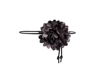 Vanzetti - 3 mm Kordelgürtel mit Blüte anthrazit - Gr. - OS