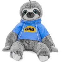 soma Kuscheltier Faultier Kuscheltier XXL 80 cm Plüschtier Plush Stofftier Chill Blau (Set, 1-St., Geschenk-Set), Riesiges Faultier mit blauem „Chill“-Hoodie zum Kuscheln & Verschenken