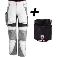Qualitex Workwear Arbeitsbundhose BUNDLE IRON Arbeitshose + Workertasche aus Lyocell, Cordura & Stretch (2-tlg) funktionale Werkstatthose mit 19 Taschen - Atmungsaktiv - Dehnbund