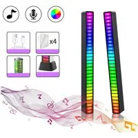 feinlux Lichtleiste Rhythm Light Atmosphere RGB Musik Licht, LED fest integriert, Farbwechsler, für Auto/Schreibtisch/Spiele/Outdoor-Partys/Umgebungslicht 2 St.
