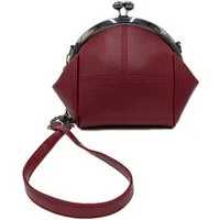 Mera Vellon Handtasche Damen Schultertasche "Varela" Umhängetasche mit Clipverschluss, Veganes Leder mit praktischem Clipverschluss