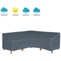 Hentex Abdeckhaube HENTEX Gartenmöbel Abdeckung für L-Form Sofas, Grau