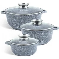 Edenberg Topf-Set Induktionstöpfe mit GLASDECKEL Kochtopf Topfset Keramik, Aluminiumguss (sehr hochwertig, 6-tlg., Zeitloses Design des Topfsets. Eine ideale Geschenkidee)