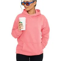 DAILY COTTON Hoodie Unifarben im Oversize Schnitt - Kapuzenpullover Loose-Fit Damen Basic Oversized Kapuzensweatshirt Raglan Kapuzenpullover Sweater