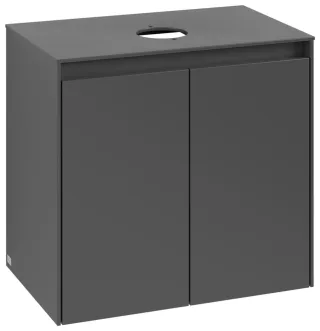 Villeroy & Boch Waschtischunterschrank Collaro 600x548x380mm 2trg. Waschbecken mittig Graphite C15000VR