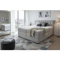 Home affaire Boxspringbett Köln, Doppelbett, Polsterbett, Federkernbett, Komforbett, 160, 180 cm, inkl. Topper, zwei Bettkästen, Taschen-Federkernmatratze, Härtegrad 3