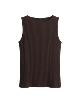 someday - Slim Jerseytop in Rippstrickoptik - Kamia braun - Gr. - 36