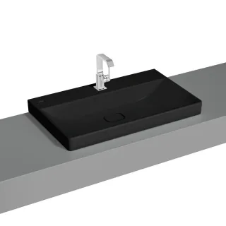 VitrA New Metropole Aufsatzwaschtisch wandgebunden rechteckig 80 x 47 cm mit Hahnloch,7527B483-0937 7527B483-0937
