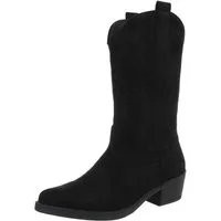 Ital-Design Moderner Western-Stiefel mit Stickerei für Damen Westernstiefel (89938050) Blockabsatz Stiefel in Schwarz
