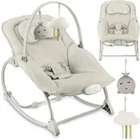 MoMi Babywippe Lapis, mit Vibration, 8 Melodien und verstellbarer Rückenlehne
