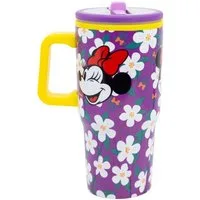 Disney Minnie Mouse Thermobecher - 640 ml Edelstahl doppelwandiger Trinkbecher mit Trinkhalm, 1-tlg., Edelstahl