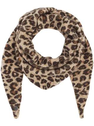 fraas - Polyacryl Tuch Kuscheliges Dreieckstuch mit Leo-Design camel - Gr. - OS