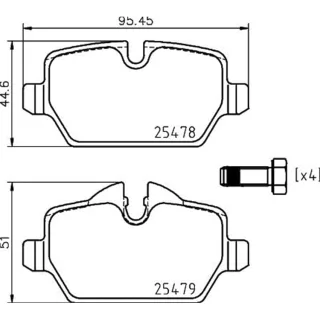 Hella Bremsbel?ge hinten Mini 8DB355020-111