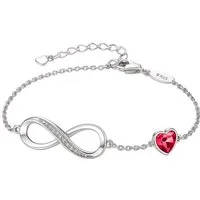 S&T Design Silberarmband Infinity Armband Damen 925 Sterling Silber Unendlichkeit Herz (Echt Silber, inkl. Verpackung), Verstellbares Armband – Geschenk für Frau, Freundin & Mutter