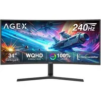 Z-EDGE 34 Zoll 1500R Curved Monitor 240Hz, höhenverstellbarer Standfuß Curved-Gaming-Monitor (86,36 cm/34 ", 3440 × 1440 px, UWQHD, 1 ms Reaktionszeit, 240 Hz, VA‑Panel, VA-Panel 1ms MPRT FreeSync HDR VESA‑kompatibel)