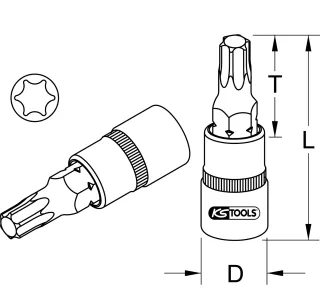 KS Tools 1/2" Bit-Stecknuss Torx - 917.1333