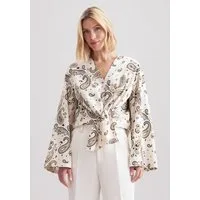seidensticker Klassische Bluse Schwarze Rose Tunika Paisley