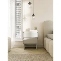 Selsey Nachttisch WUWU, mit 2 Schubladen, Greige, 50 cm