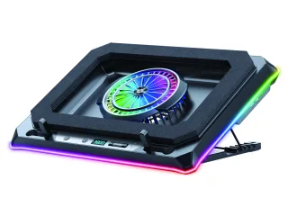 Conceptronic THYIA04B Gaming Laptop-Kühlpad mit RGB | thyia04b | versiegeltem Schaumdesign und Smartphone-Halter