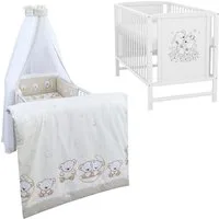 Baby-Delux Komplettbett Babybett Mia Komplettset, 10-tlg., Kinderbett 60x120 cm weiß, Bettset verschiedene Designs