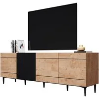 Newroom Sideboard Wildeiche 200 cm, Wildeiche Sideboard Vintage Industrial Highboard Anrichte Wohnzimmer
