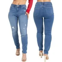 BlauerHafen Destroyed-Jeans BlauerHafen Damen Jeans Skinny Stretch Mid Rise