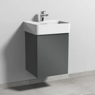 Sanipa 3way Waschtischunterbau zu Laufen VAL Waschtisch mit 1 Tür, Anthrazit-Glanz SF82079
