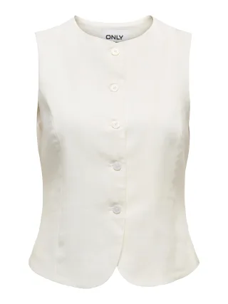 ONLY - ONLGOA S/L LINEN BL WAISTCOAT CC TLR Cloud Dancer - Gr. - 40