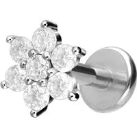 PIERCINGLINE Piercing-Set Titan Labret mit Innengewinde KRISTALLBLUME (Labrets, 1-tlg)