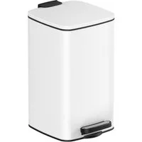 SONGMICS Kosmetikeimer Mülleimer Bad, kleiner Abfalleimer, Tretmülleimer, mit Pedal, 8 Liter, für kleine Räume, mit Deckel, Softclose, Stahl